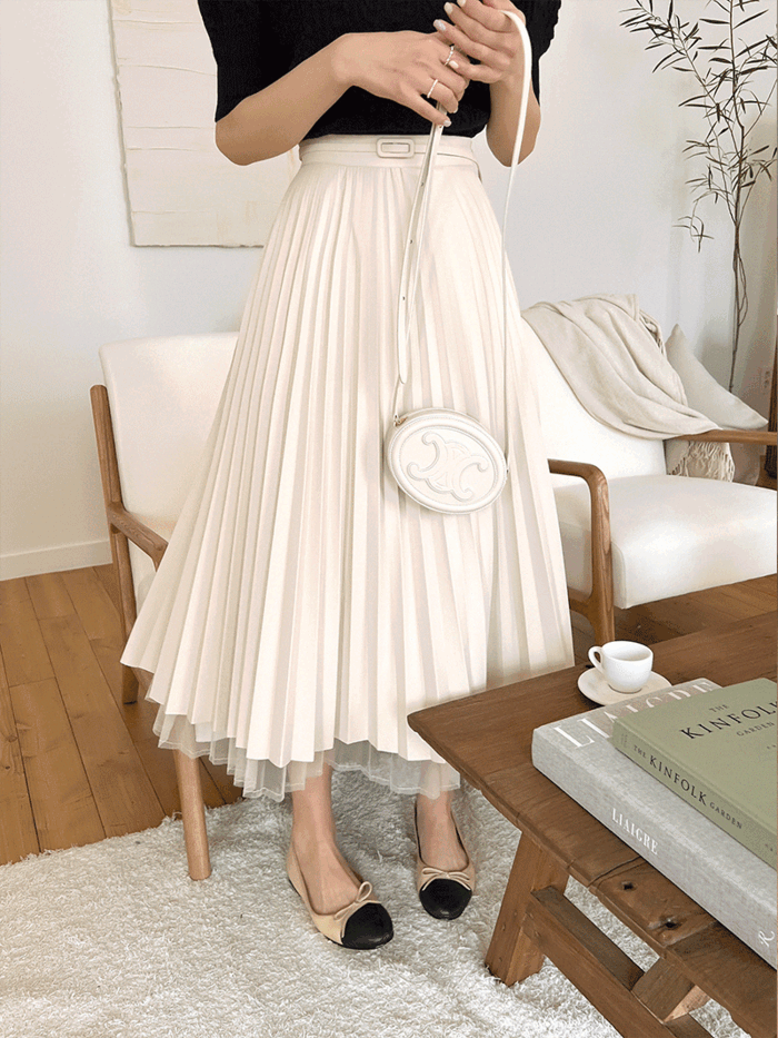 Leather pleats - sk